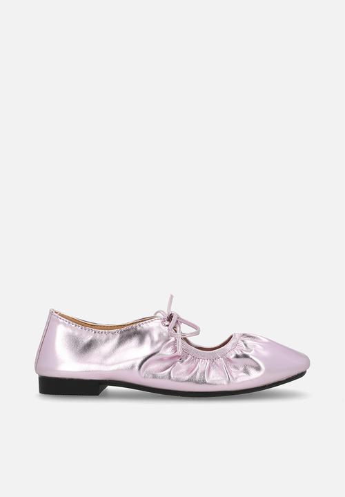 Pop Candy - Ruched ballets flats - metallic pink