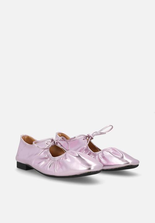 Pop Candy - Ruched ballets flats - metallic pink