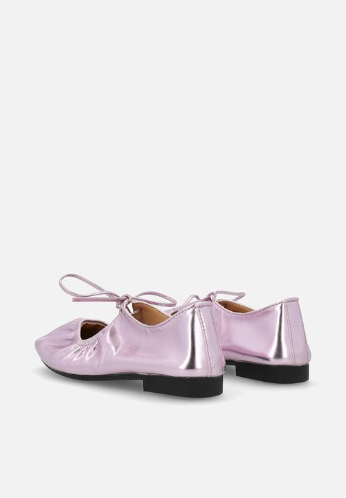 Pop Candy - Ruched ballets flats - metallic pink