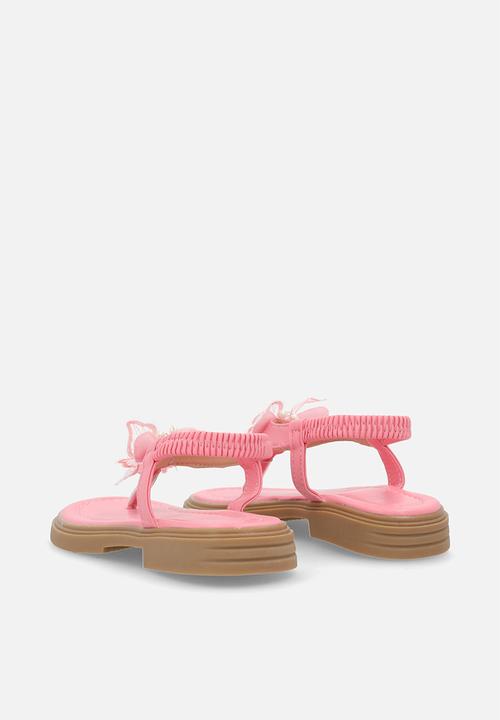 Pop Candy - Butterlfy lace detail sandal - pink