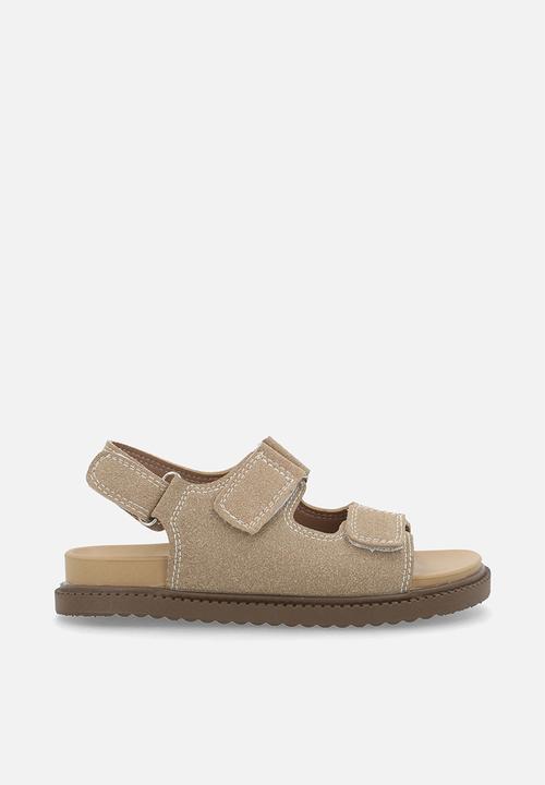 Pop Candy - Sliders with instep strap - milk coffee