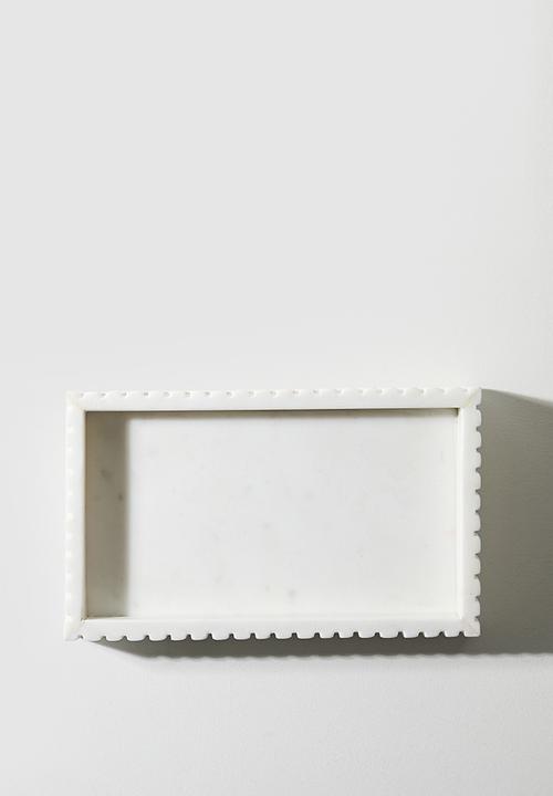 Sixth Floor - Ribbed Décor Tray - White