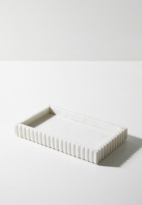 Sixth Floor - Ribbed Décor Tray - White