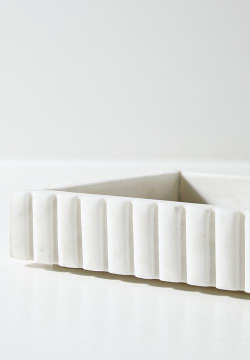 Sixth Floor - Ribbed Décor Tray - White