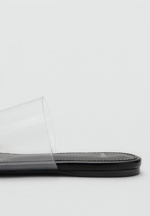 MANGO - Drop toe post slide - black
