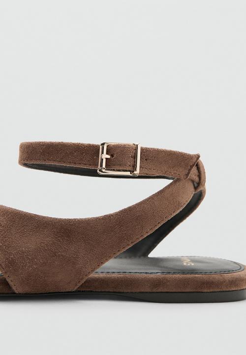 MANGO - Font toe post ankle strap - brown
