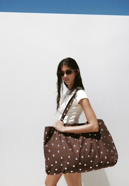 MANGO - Duran Tote Bag- Dark Brown