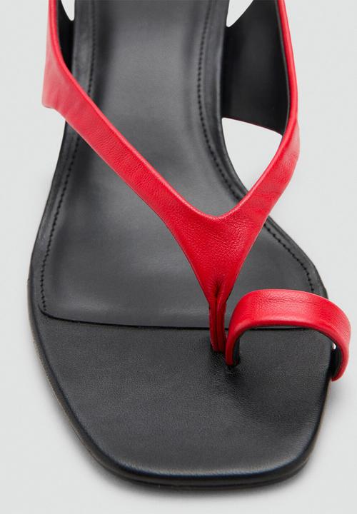 MANGO - Lolita open toe ankle strap - red