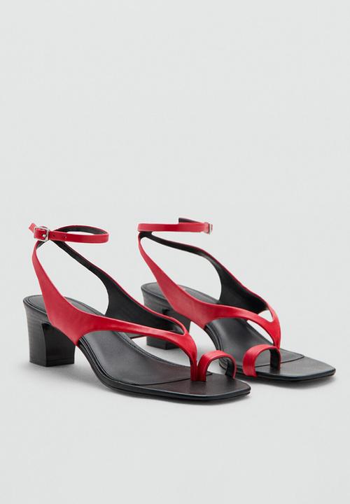 MANGO - Lolita open toe ankle strap - red