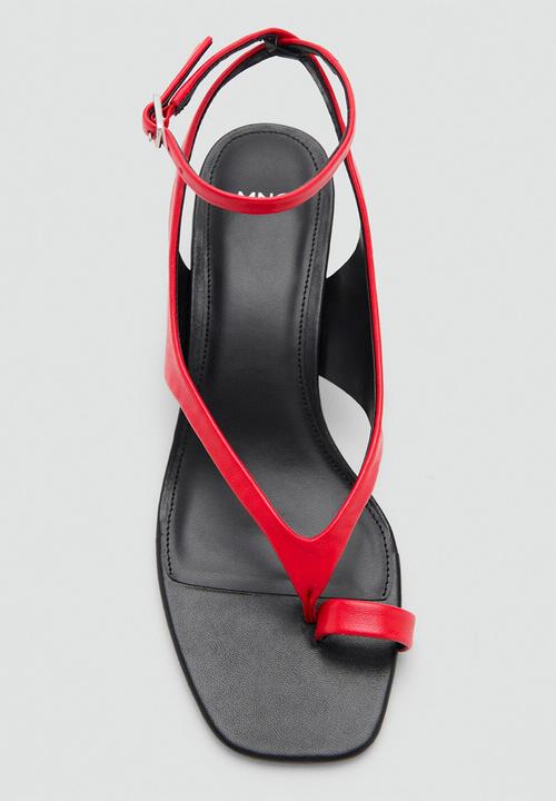 MANGO - Lolita open toe ankle strap - red