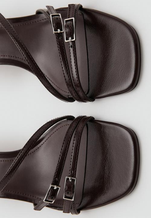 MANGO - Samba open toe slingback - dark brown