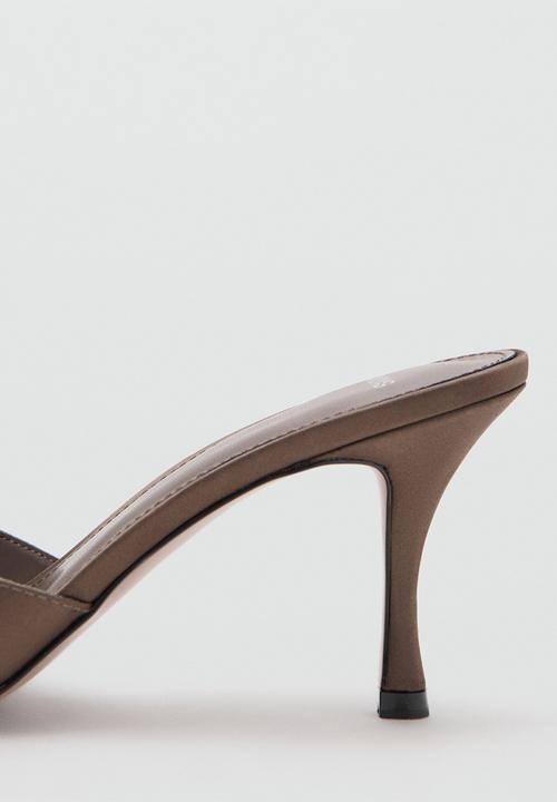 MANGO - Angel open toe mule - dark brown