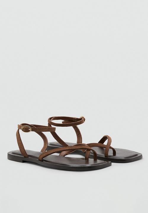 MANGO - Sophie toe post ankle strap - light/pastel brown