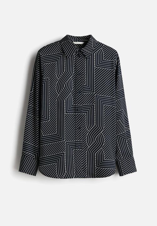 H&M - Shirt - navy blue/patterned
