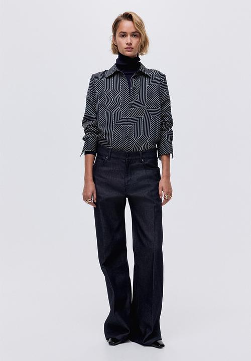 H&M - Shirt - navy blue/patterned