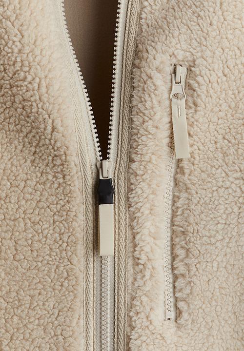 H&M - Regular fit teddy sports jacket - beige