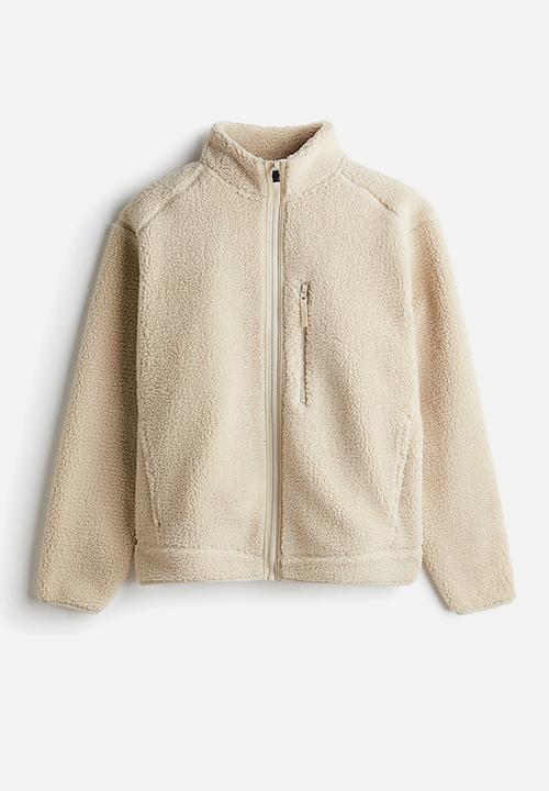 H&M - Regular fit teddy sports jacket - beige