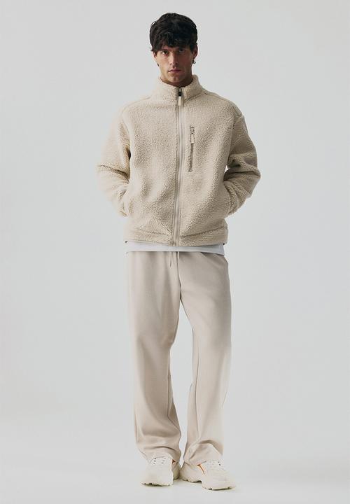 H&M - Regular fit teddy sports jacket - beige