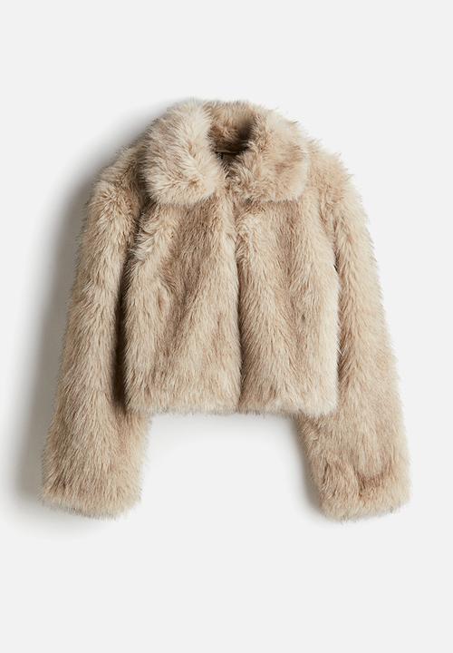 H&M - Cropped fluffy jacket - beige