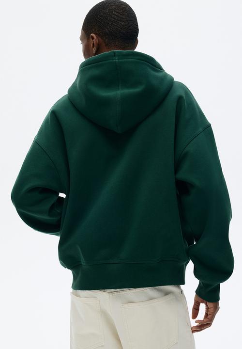 H&M - Oversized fit zip-through hoodie - dark green