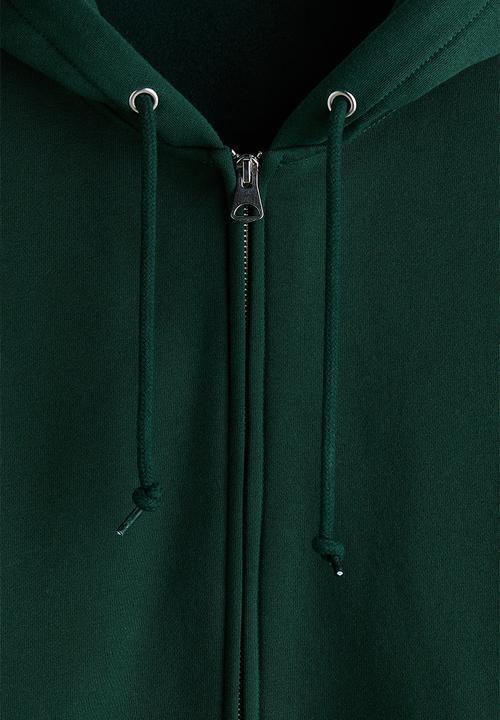 H&M - Oversized fit zip-through hoodie - dark green