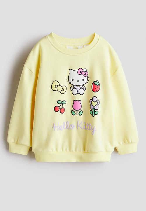 H&M - Printed sweatshirt - yellow/hello kitty
