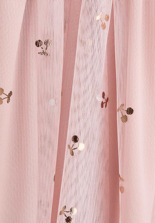 H&M - Tulle dress - light pink/cherries
