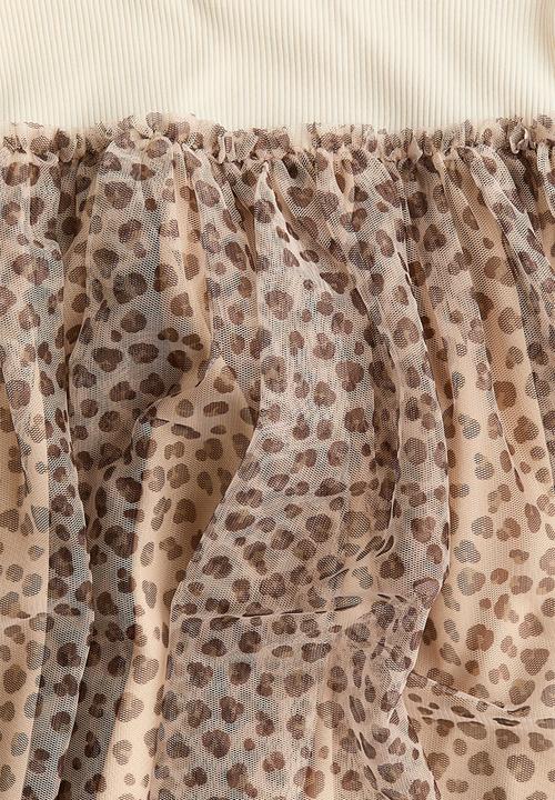 H&M - Tulle dress - light beige/leopard print