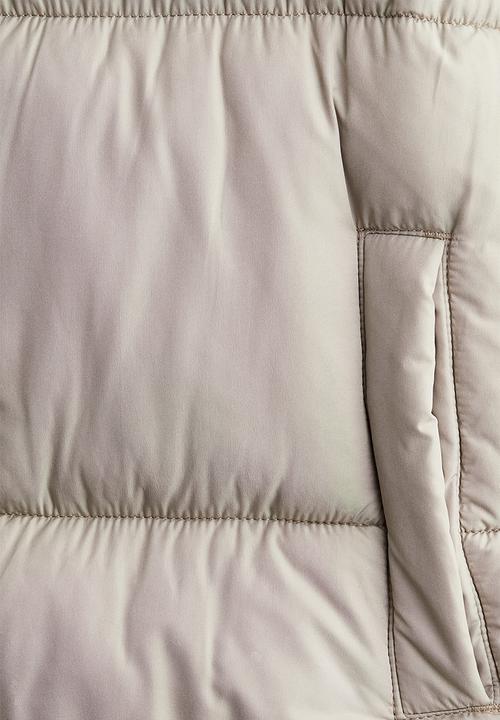 H&M - Hooded puffer jacket - light greige