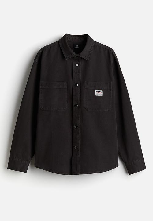 H&M - Oversized fit canvas overshirt - dark grey