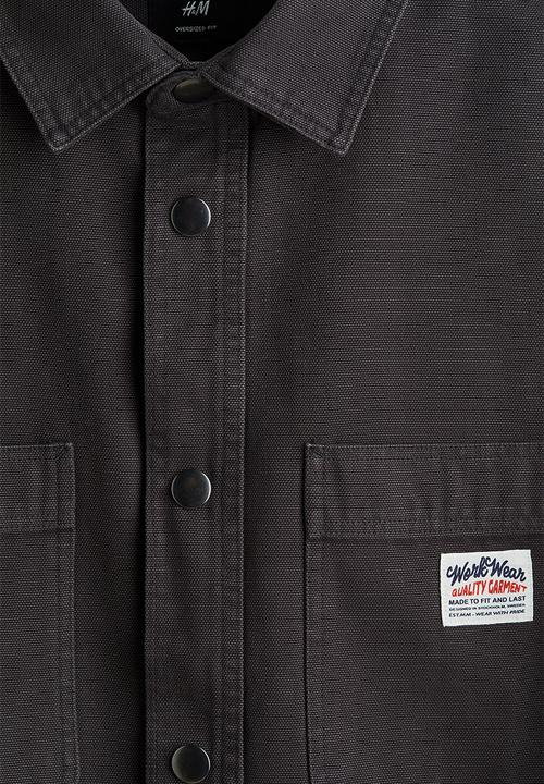 H&M - Oversized fit canvas overshirt - dark grey