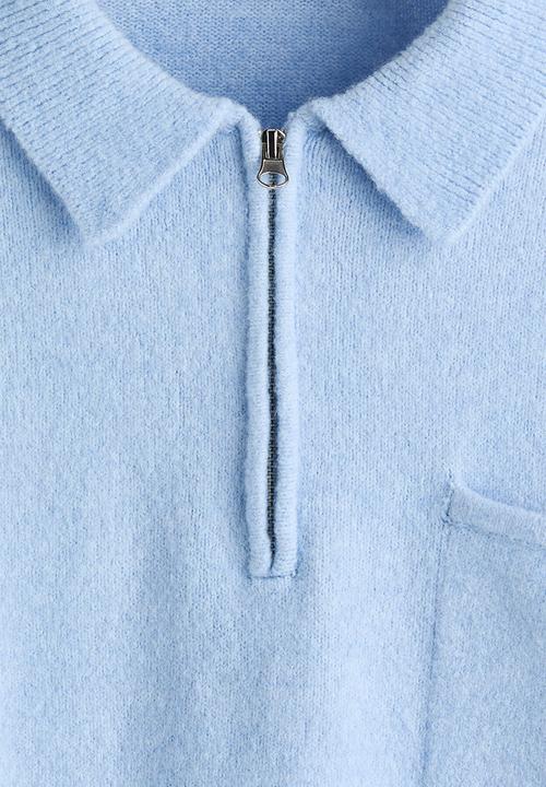 H&M - Regular fit zip-top jumper - light blue