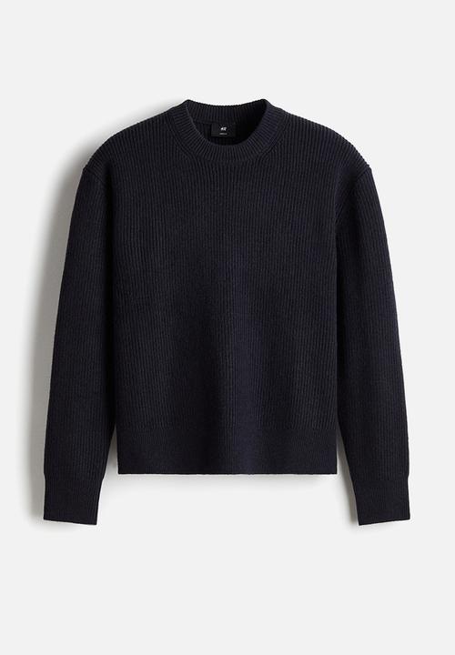 H&M - Loose fit rib-knit jumper - navy blue