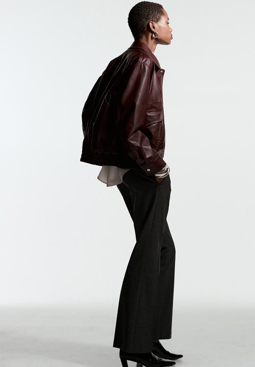 H&M - Flared tailored trousers - charcoal grey