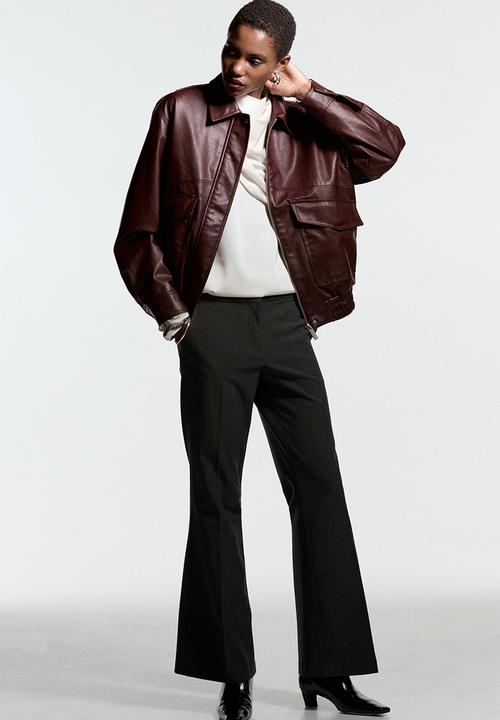 H&M - Flared tailored trousers - charcoal grey