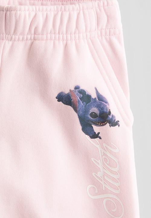 H&M - Print-motif sweatshirt joggers - light pink/lilo & stitch