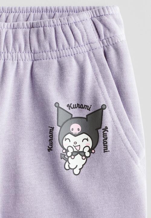 H&M - Print-motif sweatshirt joggers - purple/kuromi
