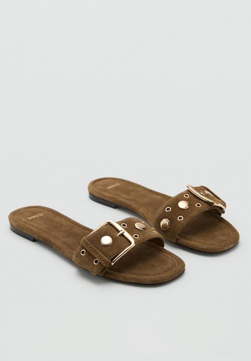 MANGO - Buck slide - light/pastel brown