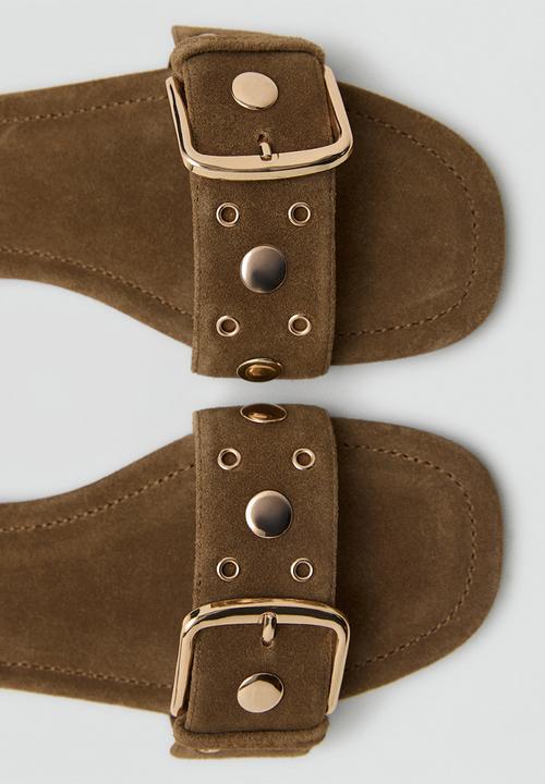 MANGO - Buck slide - light/pastel brown