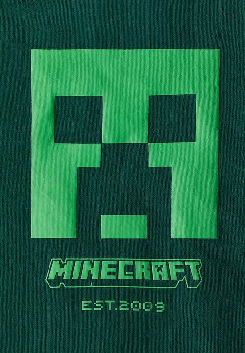 H&M - Print-motif sweatshirt - dark green/minecraft