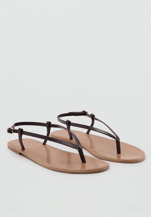 MANGO - Base thong slingback - dark red