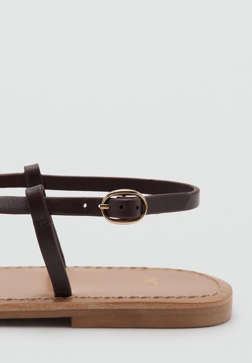 MANGO - Base thong slingback - dark red