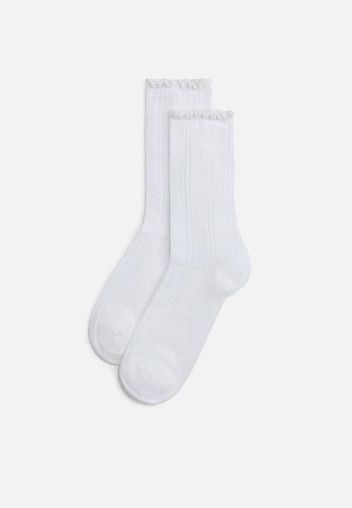 H&M - 5-Pack pointelle-knit socks - white