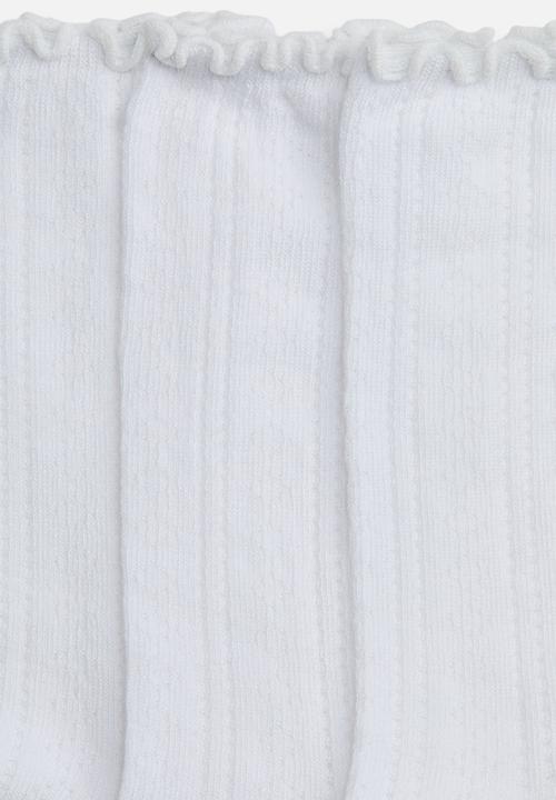 H&M - 5-Pack pointelle-knit socks - white
