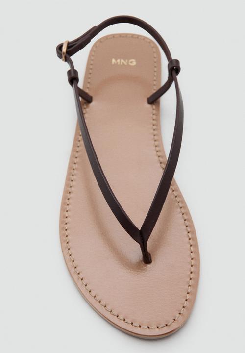 MANGO - Base thong slingback - dark red