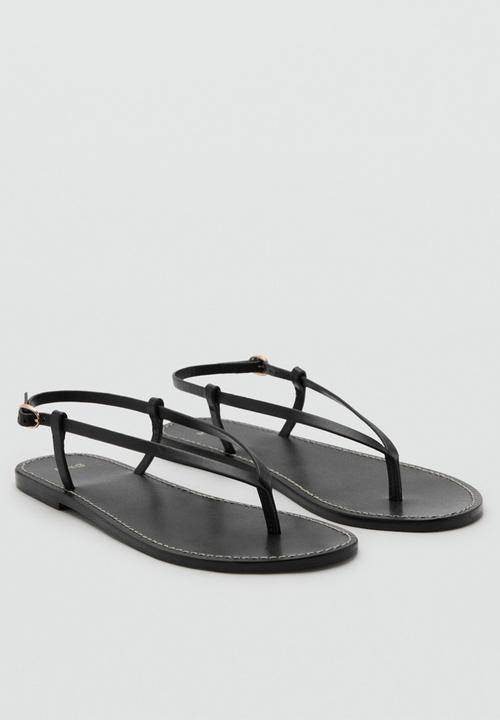 MANGO - Base thong slingback - black
