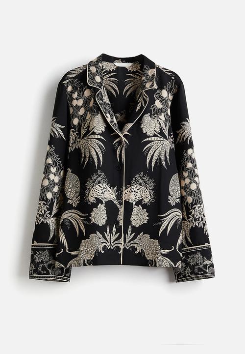 H&M - Printed resort shirt - black/patterned