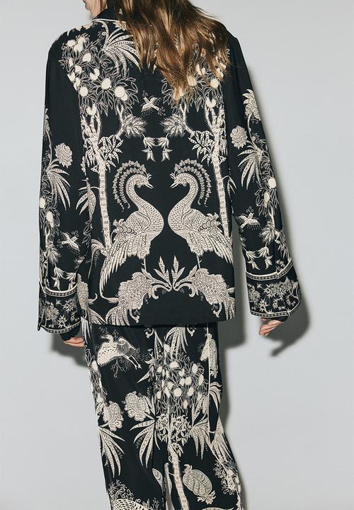 H&M - Printed resort shirt - black/patterned