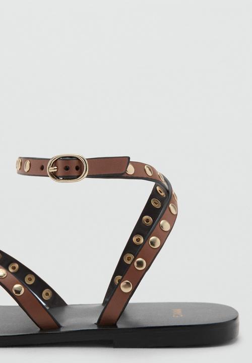 MANGO - Sandra1 t-bar ankle strap - medium brown