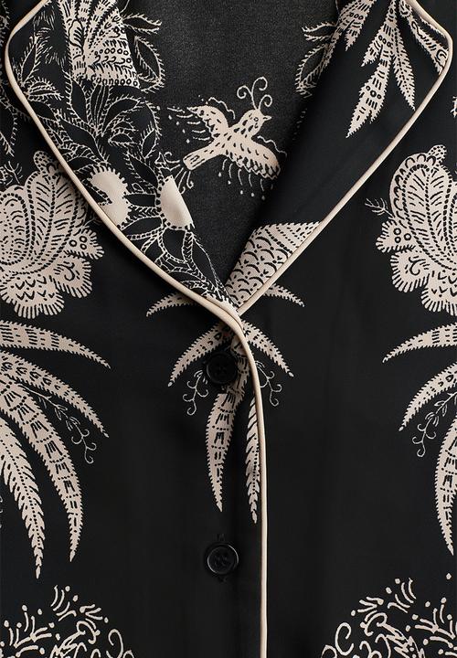 H&M - Printed resort shirt - black/patterned